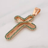 Dije Cruz Diamantada 5g / 4.5cm Oro Rosa 18K