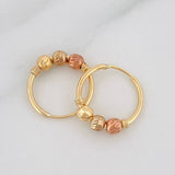 Candongas Trio 0.95g / 1.2cm Tres Oros 18K