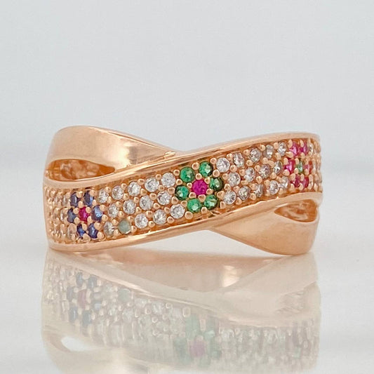 Anillo Cruzado 3.2g / T6 3/4 Oro Rosa 18K
