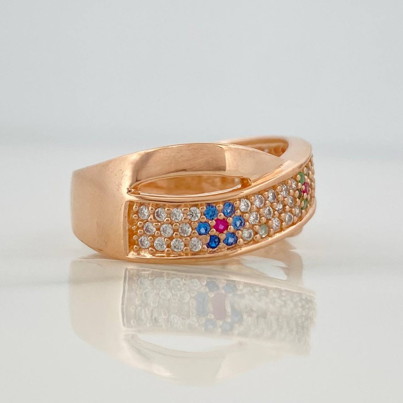 Anillo Cruzado 3.2g / T6 3/4 Oro Rosa 18K