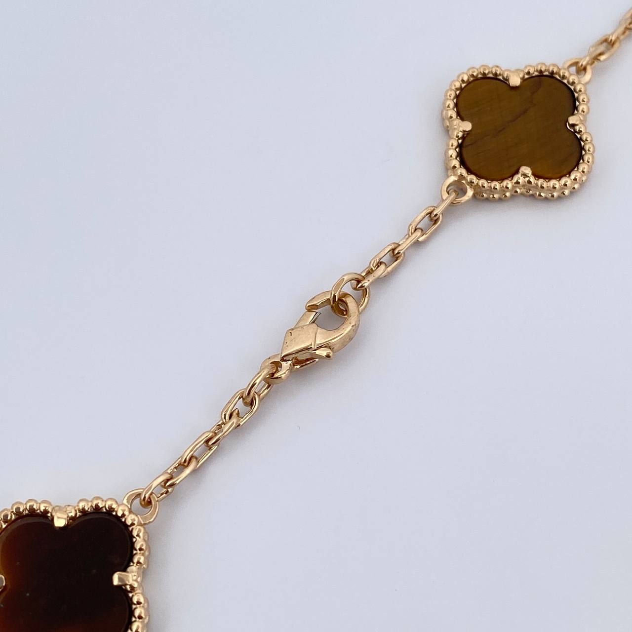 Cadena Aro Seguido Trebol 37.15gr / 67.7cm / 2.1mm Ojo De Tigre Oro Amarillo Nac.Esp. 18K $