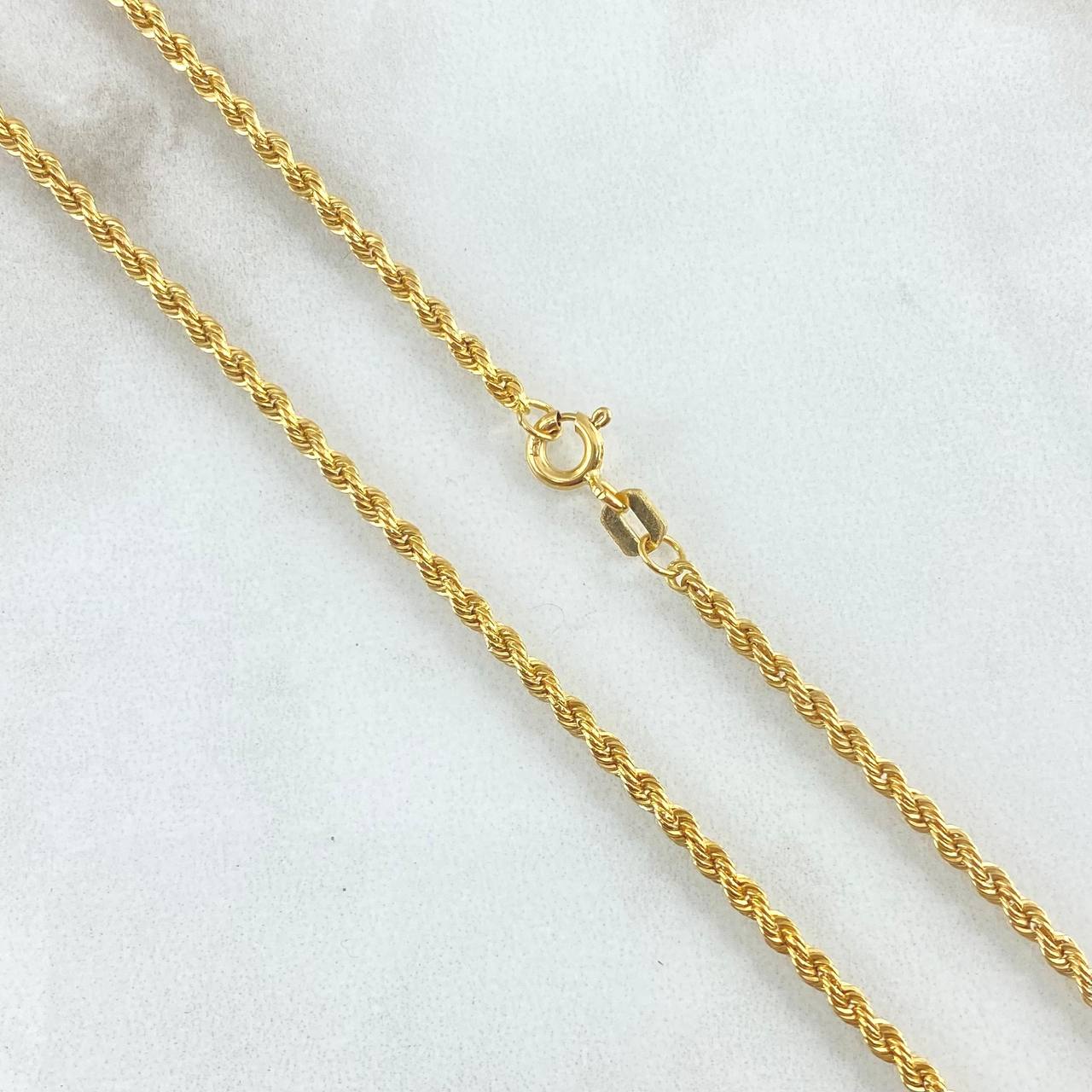 Cadena Lazo 2.55gr / 60cm / 2.1mm Oro Amarillo +3 18K *
