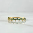 Anillo Zig Zag 1.45gr / T6 1/2 / Circones Verdes Oro Amarillo 18K ©