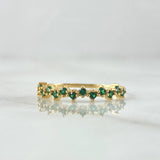 Anillo Zig Zag 1.45gr / T6 1/2 / Circones Verdes Oro Amarillo 18K ©
