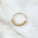 Anillo Zig Zag 1.45gr / T6 1/2 / Circones Verdes Oro Amarillo 18K ©