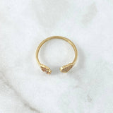 Anillo Abrazo Corazón Oso TS 1.65gr / T7 / Circones Blancos Multiculor Oro Amarillo 18K ©