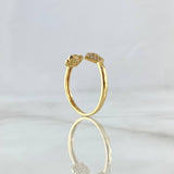 Anillo Abrazo Corazón Oso TS 1.65gr / T7 / Circones Blancos Multiculor Oro Amarillo 18K ©