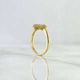 Anillo Flor Cuatro Petalos Puntiagudos 2.65gr / T6 1/2 / Circones Blancos Oro Amarillo 18K ©