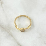 Anillo Centro de Infinito Dispar 2.4gr / T6 1/2 / Circones Blancos Oro Amarillo 18K ©