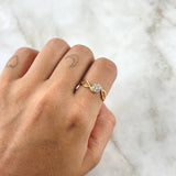 Anillo Centro de Infinito Dispar 2.4gr / T6 1/2 / Circones Blancos Oro Amarillo 18K ©