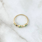 Anillo Ojos Trinity 1.4gr / T6 3/4 / Circones Verdes Oro Amarillo 18K ©