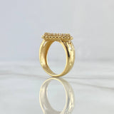 Anillo Flor Cuatro Petalos Puntiagudos 5.5gr / T6 3/4 / Circones Blancos Oro Amarillo 18K