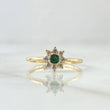 Anillo Flor Octopetala 2.2gr / T7 / Circones Blancos Verde Oro Amarillo 18K