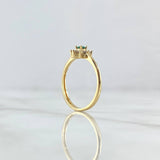 Anillo Flor Octopetala 2.2gr / T7 / Circones Blancos Verde Oro Amarillo 18K