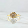 Anillo Solitario Halo Exagonal 2gr / T6 3/4 / Circones Blancos Oro Amarillo 18K