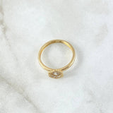 Anillo Solitario Halo Exagonal 2gr / T6 3/4 / Circones Blancos Oro Amarillo 18K