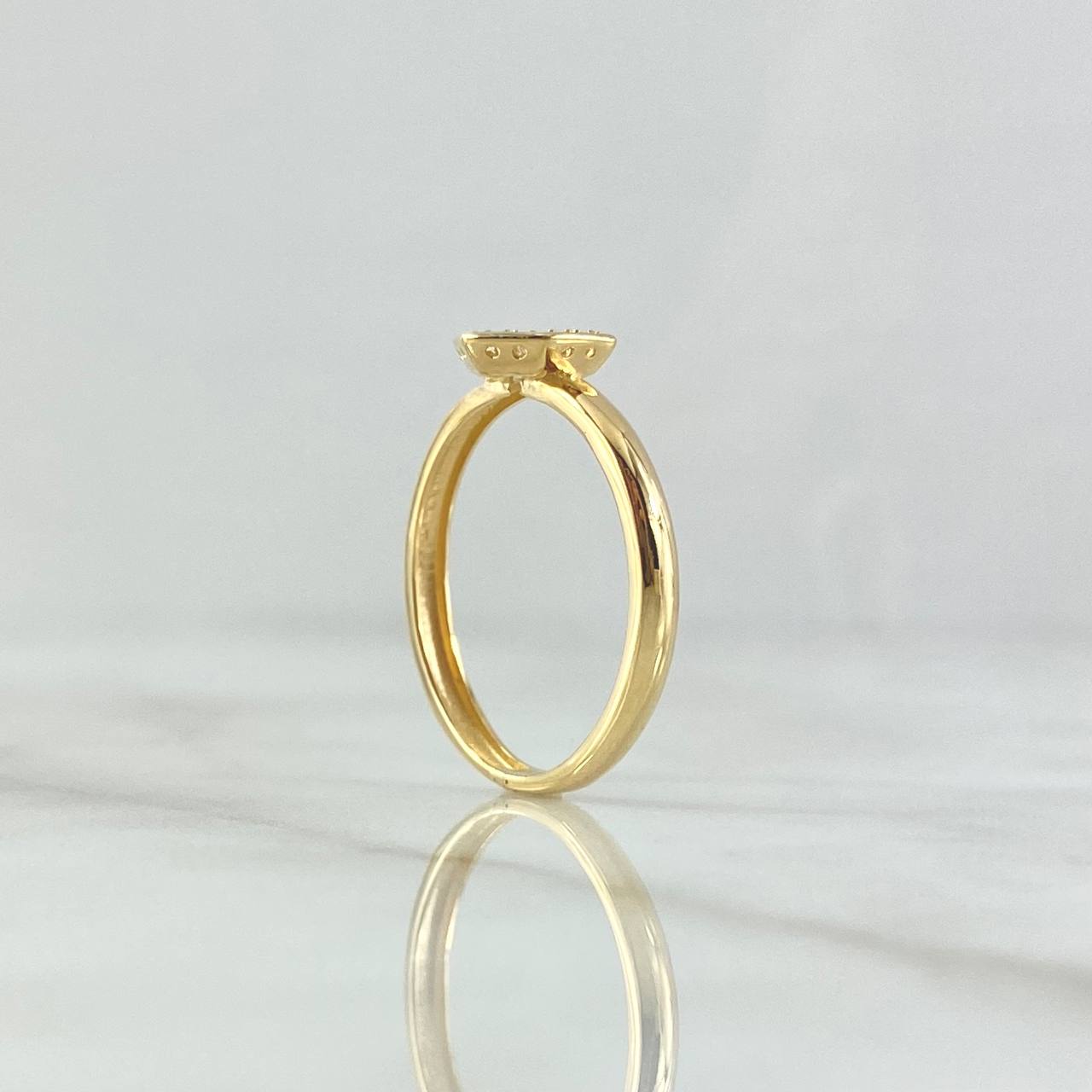 Anillo Solitario Halo Exagonal 2gr / T6 3/4 / Circones Blancos Oro Amarillo 18K