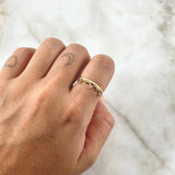 Anillo Corona Enpuntada 1.4gr / T6 1/4 / Circones Rosados Oro Amarillo 18K