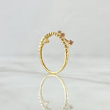 Anillo Corona Enpuntada 1.4gr / T6 1/4 / Circones Rosados Oro Amarillo 18K