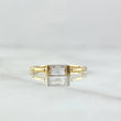 Anillo Solitario Rectangulo Central 1.3gr / T5 3/4 / Circon Blanco Oro Amarillo 18K