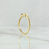 Anillo Solitario Rectangulo Central 1.3gr / T5 3/4 / Circon Blanco Oro Amarillo 18K