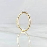 Anillo Flor Punteada Esferas 1.2gr / T7 3/4 / Circones Blancos Oro Amarillo 18K