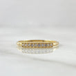 Anillo Mini Carril 1gr / T7 / Circones Blancos Oro Amarillo 18K