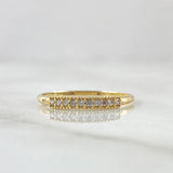 Anillo Mini Carril 1gr / T7 / Circones Blancos Oro Amarillo 18K