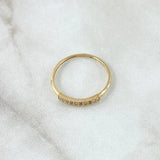 Anillo Mini Carril 1gr / T7 / Circones Blancos Oro Amarillo 18K