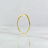 Anillo Mini Carril 1gr / T7 / Circones Blancos Oro Amarillo 18K