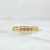 Anillo Pluri Ojos Parciales 1.7gr / T7 / Circones Blancos Oro Amarillo 18K