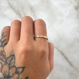 Anillo Pluri Ojos Parciales 1.7gr / T7 / Circones Blancos Oro Amarillo 18K
