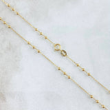 Cadena Aro Seguido Trio Especial 1.9gr / 50cm / 2mm Bolas Lisas Oro Amarillo +3 18K