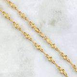 Cadena Rustica Floreada 11.25gr / 60cm / 5mm Diamantada Oro Amarillo 18K