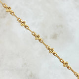 Cadena Rustica Floreada 11.25gr / 60cm / 5mm Diamantada Oro Amarillo 18K