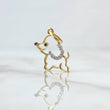 Dije Perro Silueta 0.65gr / 1.5cm-2cm / Circones Blancos Oro Amarillo 18K