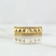 Anillo Puas Rombicas 4gr / T7 / Cicones Blancos Oro Amarillo 18K