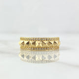 Anillo Puas Rombicas 4gr / T7 / Cicones Blancos Oro Amarillo 18K