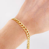 Pulso Cubano 7g / 20cm / 6.4mm Oro Amarillo 18K