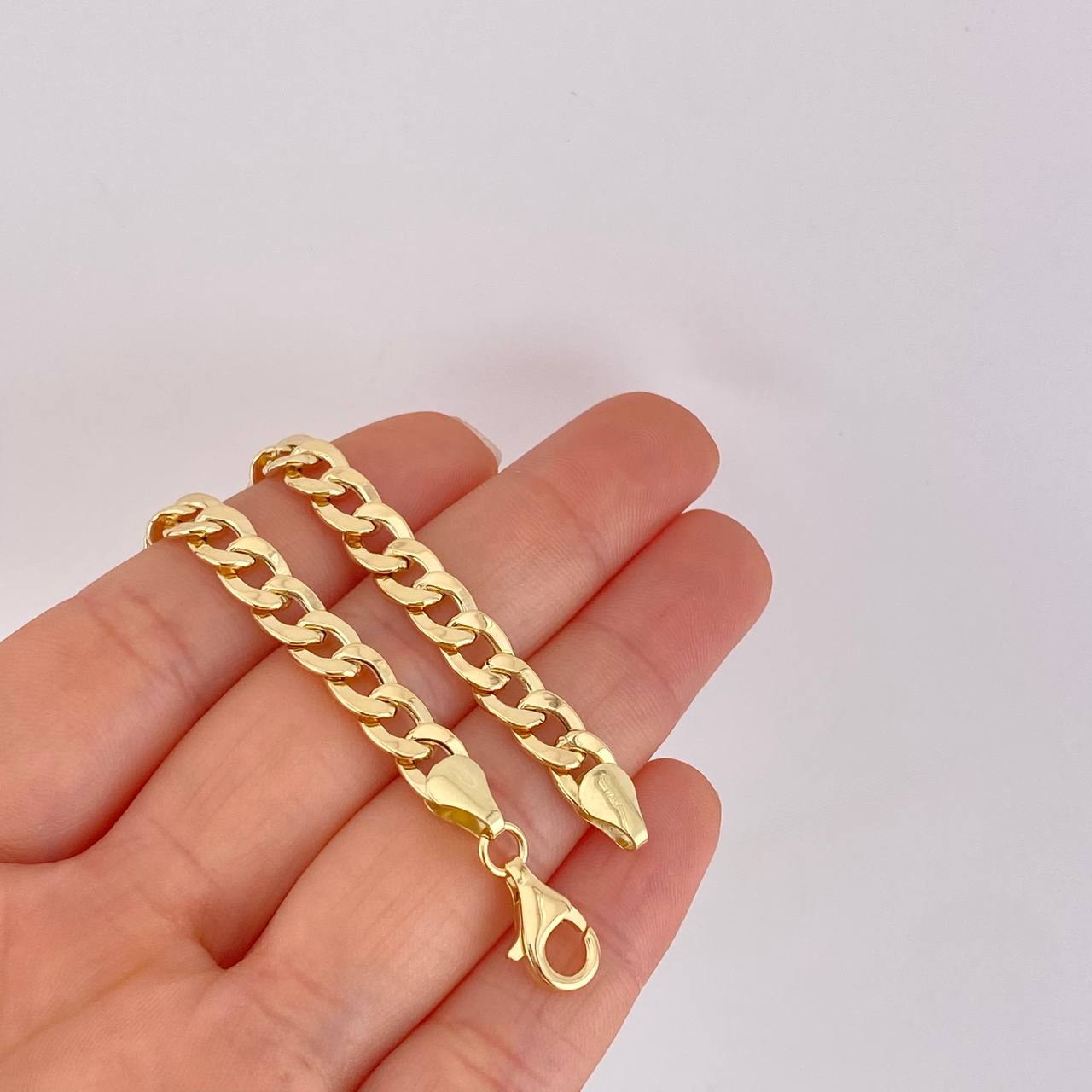 Pulso Cubano 7g / 20cm / 6.4mm Oro Amarillo 18K