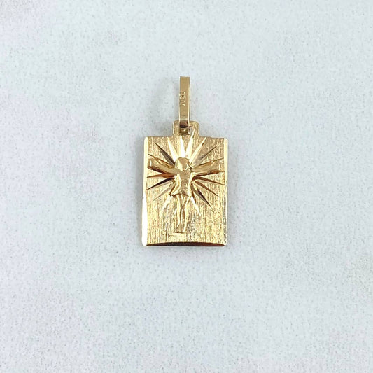 Dije Placa Cristo 1.05gr / 1.8cm / Oro 18K