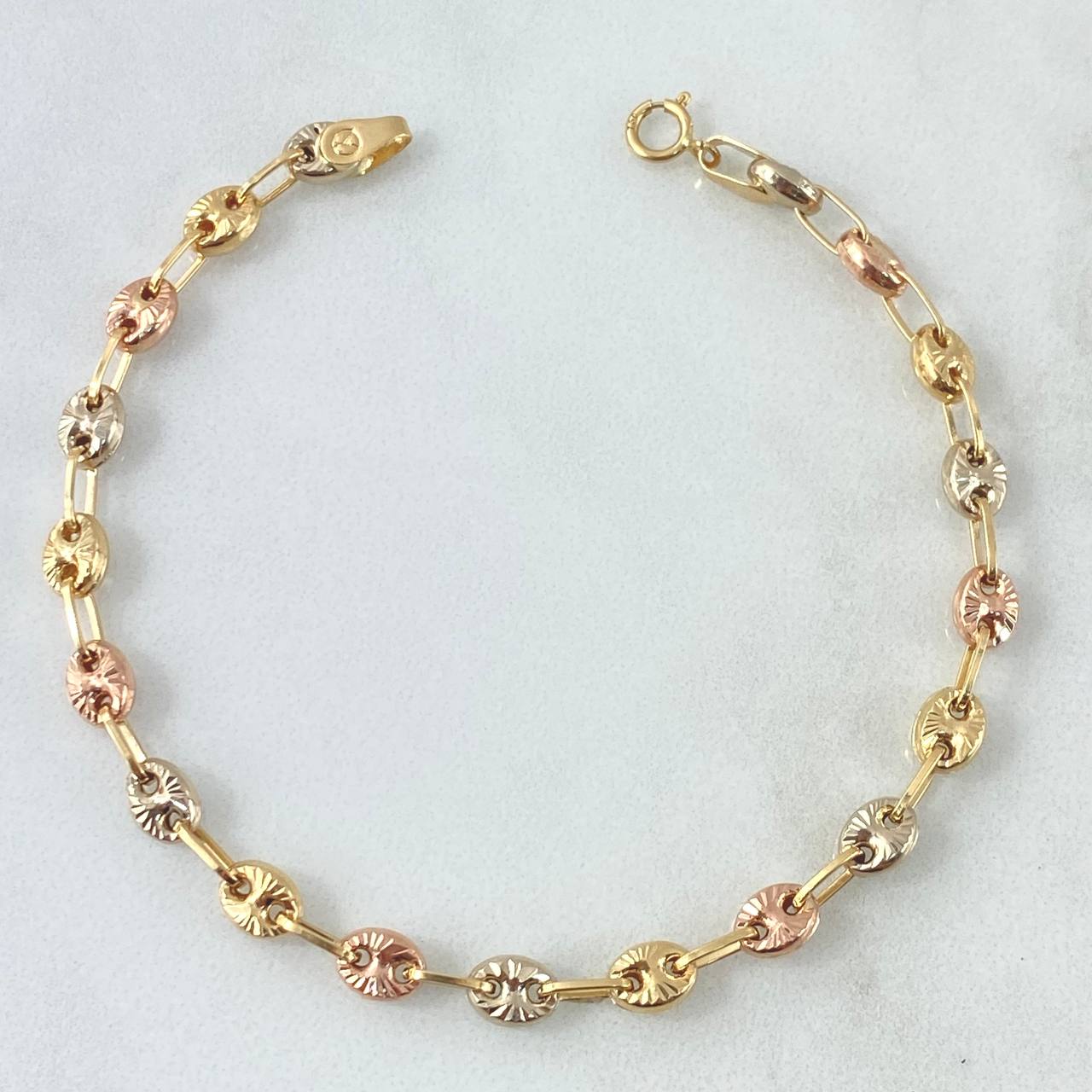 Pulso GC 5gr / 20.5cm / 4.5mm Diamantado Tres Oros 18K