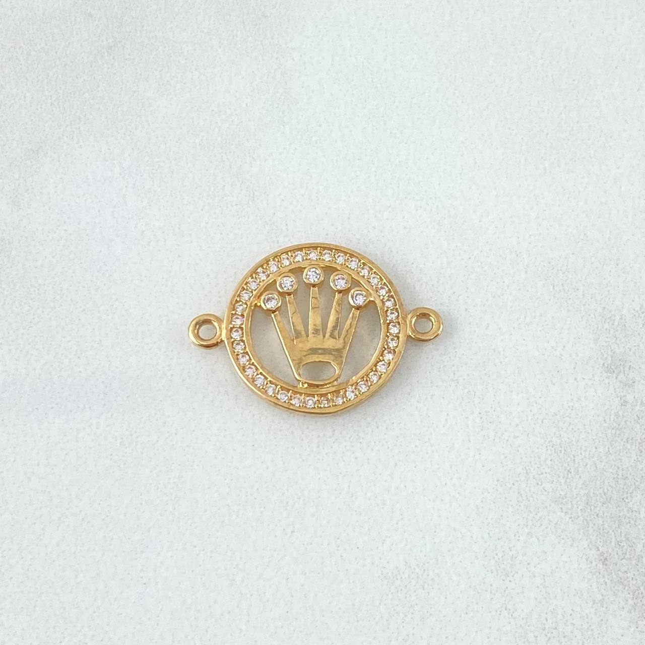 Herraje Corona Circulo 2.1gr / 2.2cm / Circones Blancos Oro Amarillo 18K