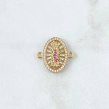 Herraje Virgen de Guadalupe 2.2gr / 1.7cm Ovalo Circones Verdes Fucsias Blancos Oro Amarillo