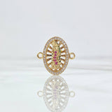 Herraje Virgen de Guadalupe 2.2gr / 1.7cm Ovalo Circones Verdes Fucsias Blancos Oro Amarillo