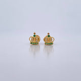 Topos Corona Real 0.9gr / Circones Verdes Blancos Oro Amarillo 18K &
