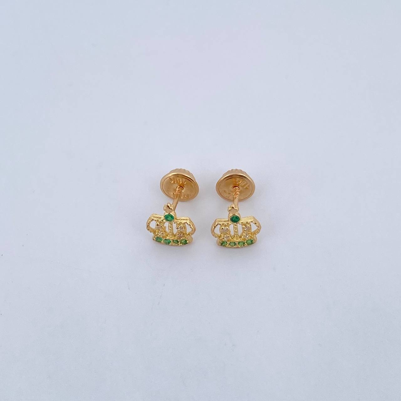 Topos Corona Real 0.9gr / Circones Verdes Blancos Oro Amarillo 18K &