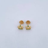 Topos Corona Real 0.9gr / Circones Verdes Blancos Oro Amarillo 18K &