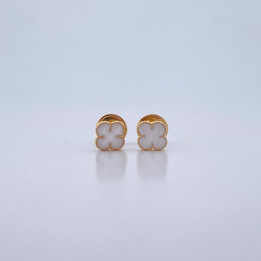 Topos Trebol 0.7gr / Electroestatico Blanco Oro Amarillo 18K $