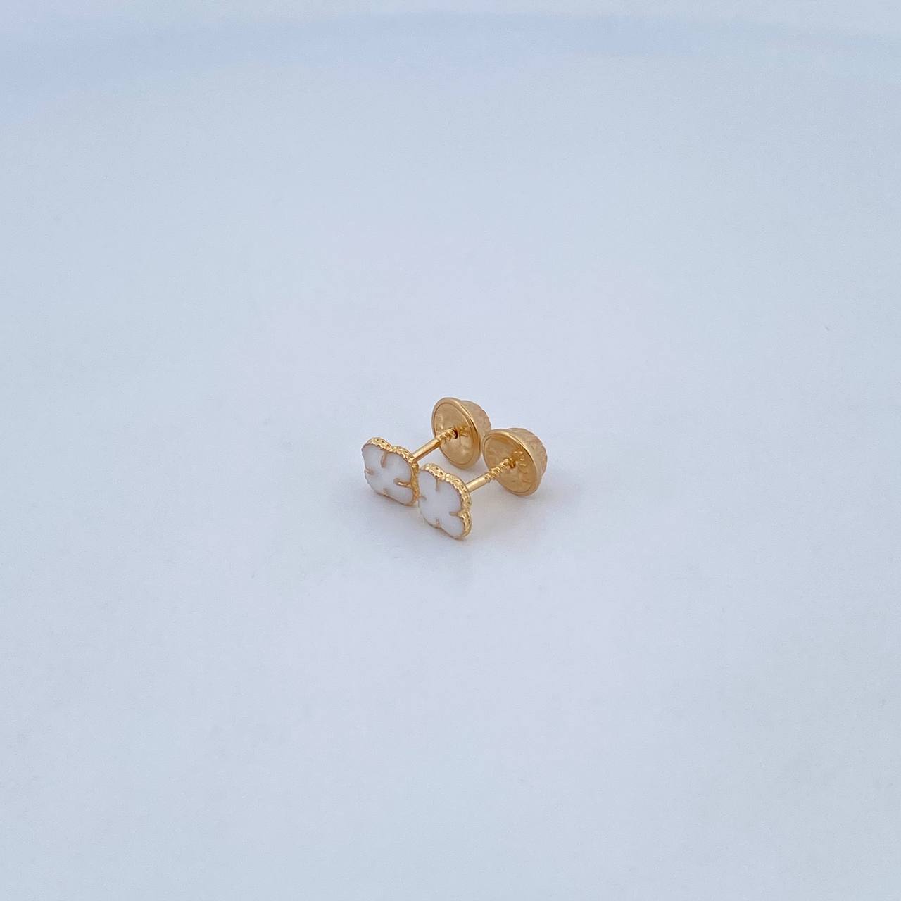 Topos Trebol 0.7gr / Electroestatico Blanco Oro Amarillo 18K $